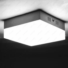 Квадратный 6 Вт/12 Вт/18 Вт/24 Вт потолочный светильник, акриловый SMD 2835 светильник, ультра-тонкий светильник, белый корпус, для офиса, лобби, отеля