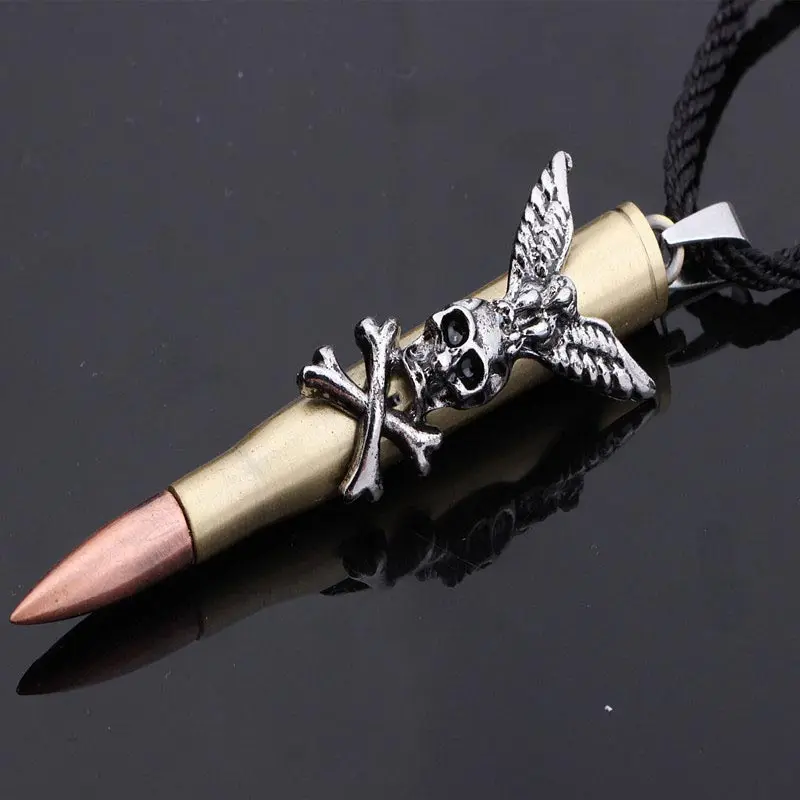 Skull Necklace - Titanium Steel Eagle Bronze Bullet Punk Men And Women In Europe America Black #xl0042 | Украшения и аксессуары
