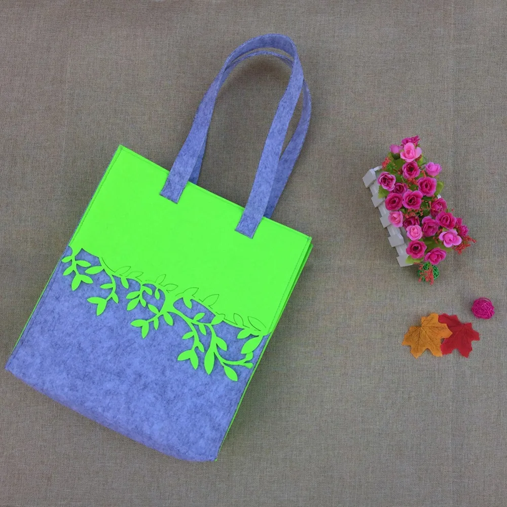 Фетровая сумка для покупок контрастного цвета для женщин, модная Стильная дизайнерская сумка для покупок