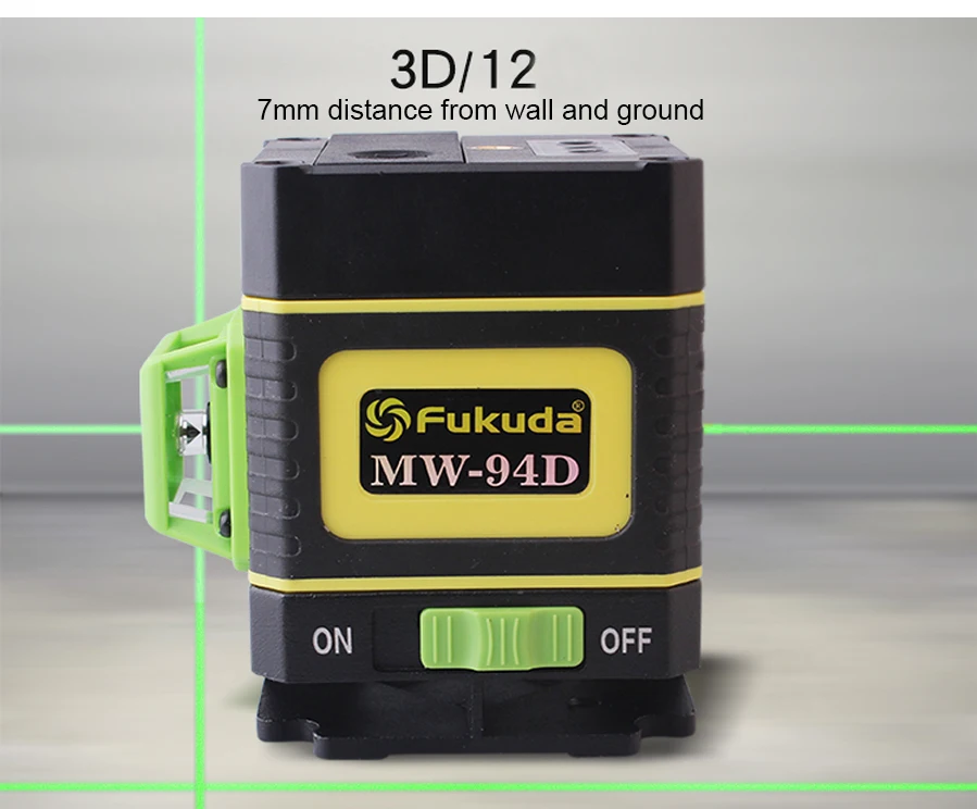 Бренд Fukuda 12 линий 3D MW-94D лазерный уровень самонивелирующийся 360 горизонтальный вертикальный крест супер зеленый лазерный пульт дистанционного управления