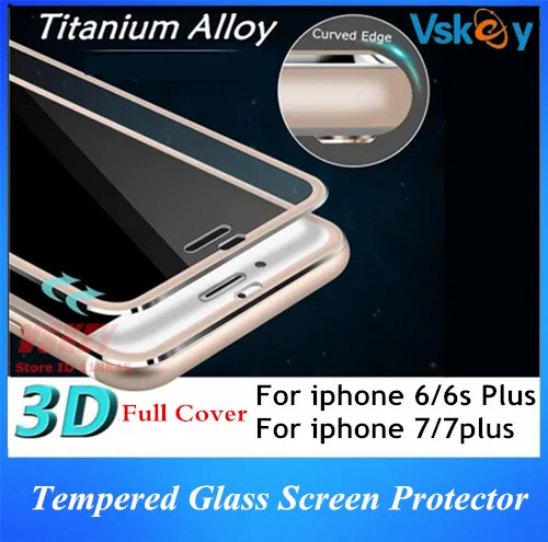bilder für 100 stücke titanium legierung 3d full aus gehärtetem glas für iphone 7 plus hafenpersenning schirmschutz für iphone 6 plus glas film bilder für 100 stücke titanium legierung 3d full aus gehärtetem glas für iphone 7 plus hafenpersenning schirmschutz für iphone 6 plus glas film