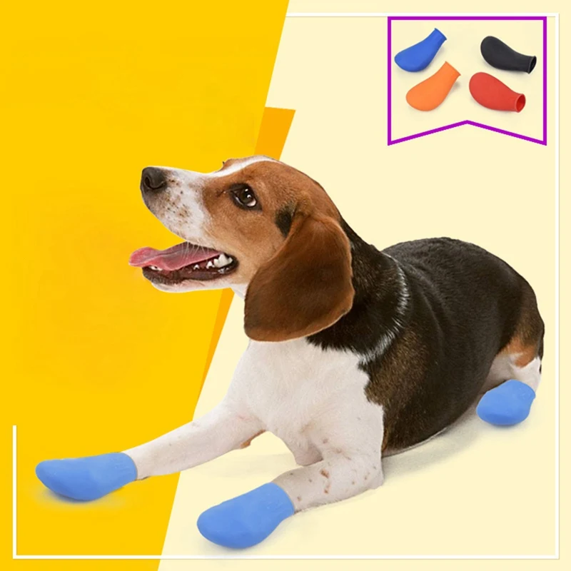 

Candy Color Waterproof Rubber Rain Dog Shoes Pets Boots Socks Non Slip for Outdoor Puppies Shoes Winter Snow Boots Footwear