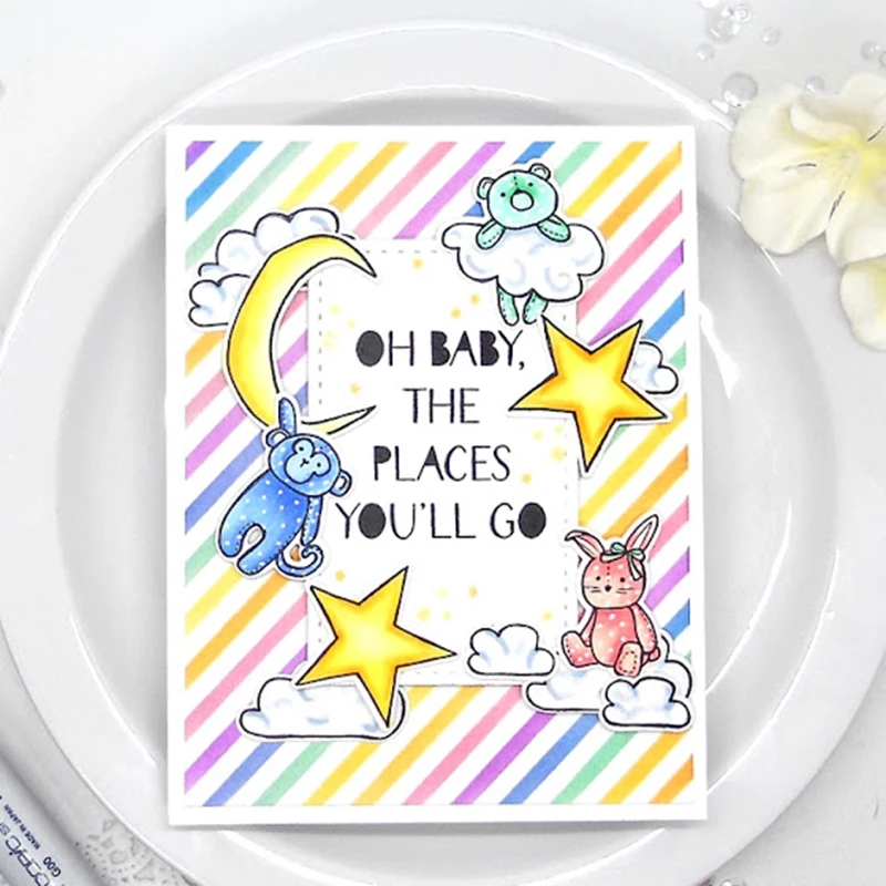 

LITTLE DREAMERS Metal Cutting Dies and stamps DIY Scrapbooking Card Stencil Paper Cards Handmade Album Stamp Die Sheets
