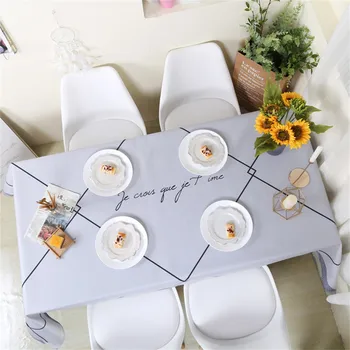 

Nordic Style Casual Text Printing Tablecloth Rectangular Polyester Mantel Table Cloth Home Kitchen Decor Table Cover Full Size