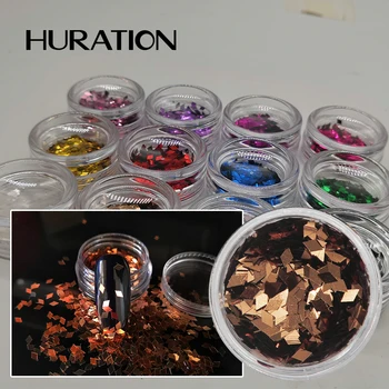 

Hutation New Nails 2019 Hot Sell 1 Box Chameleon Nail Sequins Glitter Holographic Powder Dust Dazzling Nail Art Decorations