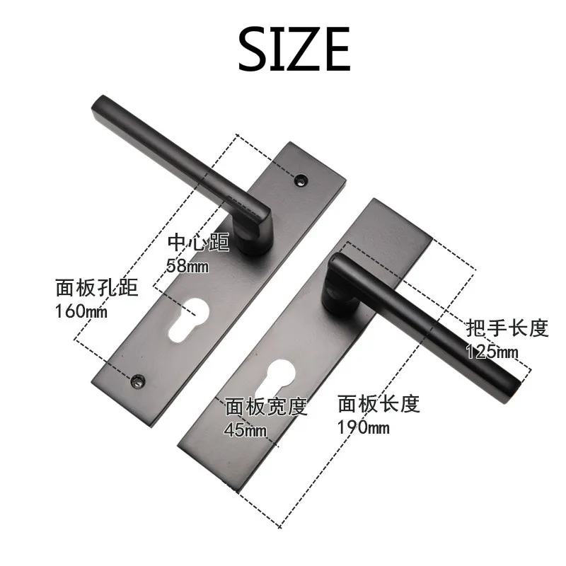 Простая бытовая Ручка межкомнатные двери черный твердый алюминиевый дверной кодовый замок ZP7101506