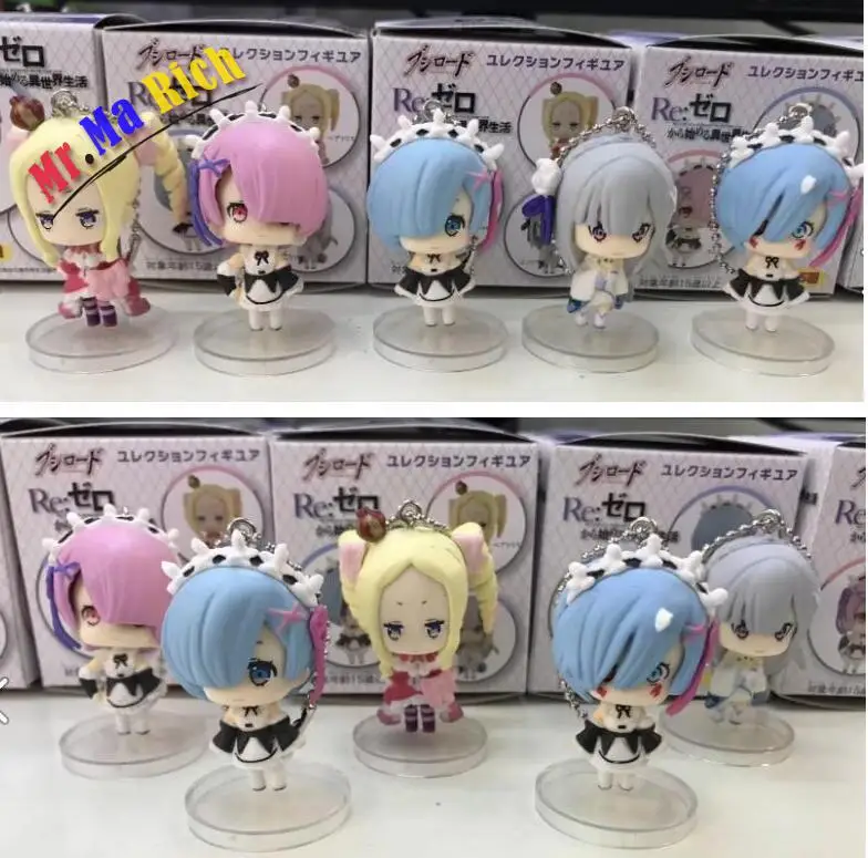 

5pieces/set Re:life In A Different World From Zero Ram Rem Keychain Action Figure Pvc Toys Collection Figures For Friends Gifts