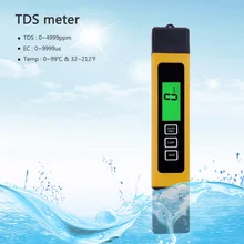 Качество и чистота воды фильтра, 0-9990 ppm, 3 в 1, lcd Цифровой tds 3 метра, Tds, Ec и Temp meter, обратный осмос