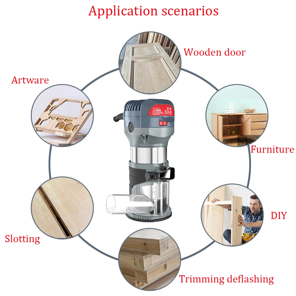 600 Вт деревообрабатывающий электрический ручной триммер с переменной скоростью маршрутизатор набор 1/4 ''& 3/8'' инструменты для гравировки и бурения 10000~ 32000 об/мин