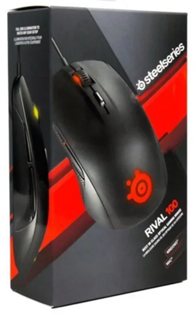 SteelSeries Rival 100, игровая мышь, USB Проводная оптическая мышь 4000 dpi, мышь с призмой, RGB подсветка, бесплатный подарок, коврик для мыши - Цвет: With retail box