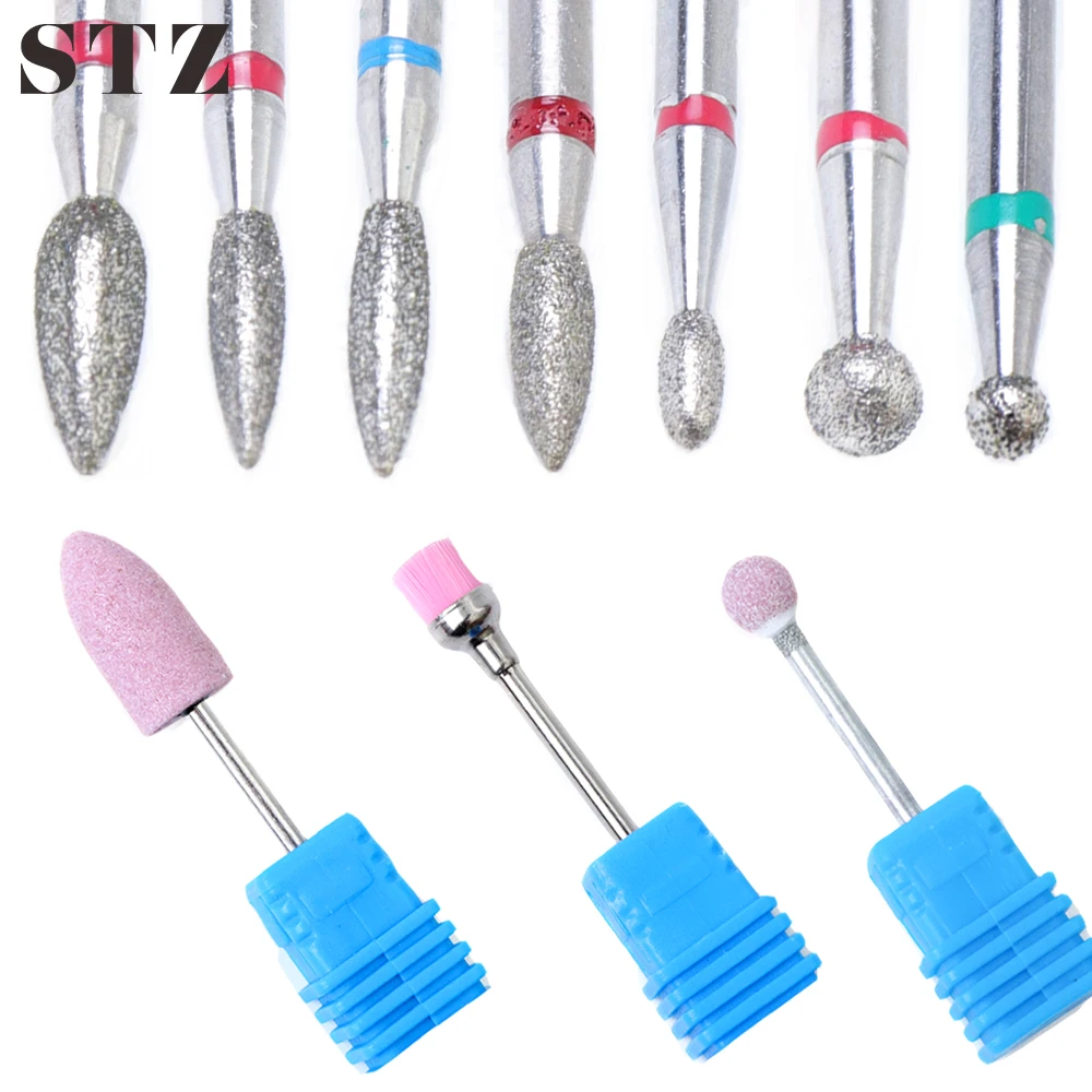 STZ 1pcs Nail Drill Bits Steel Diamond Milling Cutter Electric Nail Files For Manicure and Pedicure