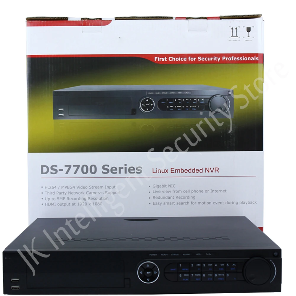 

Hikvision Free Shipping In Stock DS-7716NI-E4/16P 8CH NVR 4SATA Network Video Recorder Integrated POE Ports 6MP max build NVR