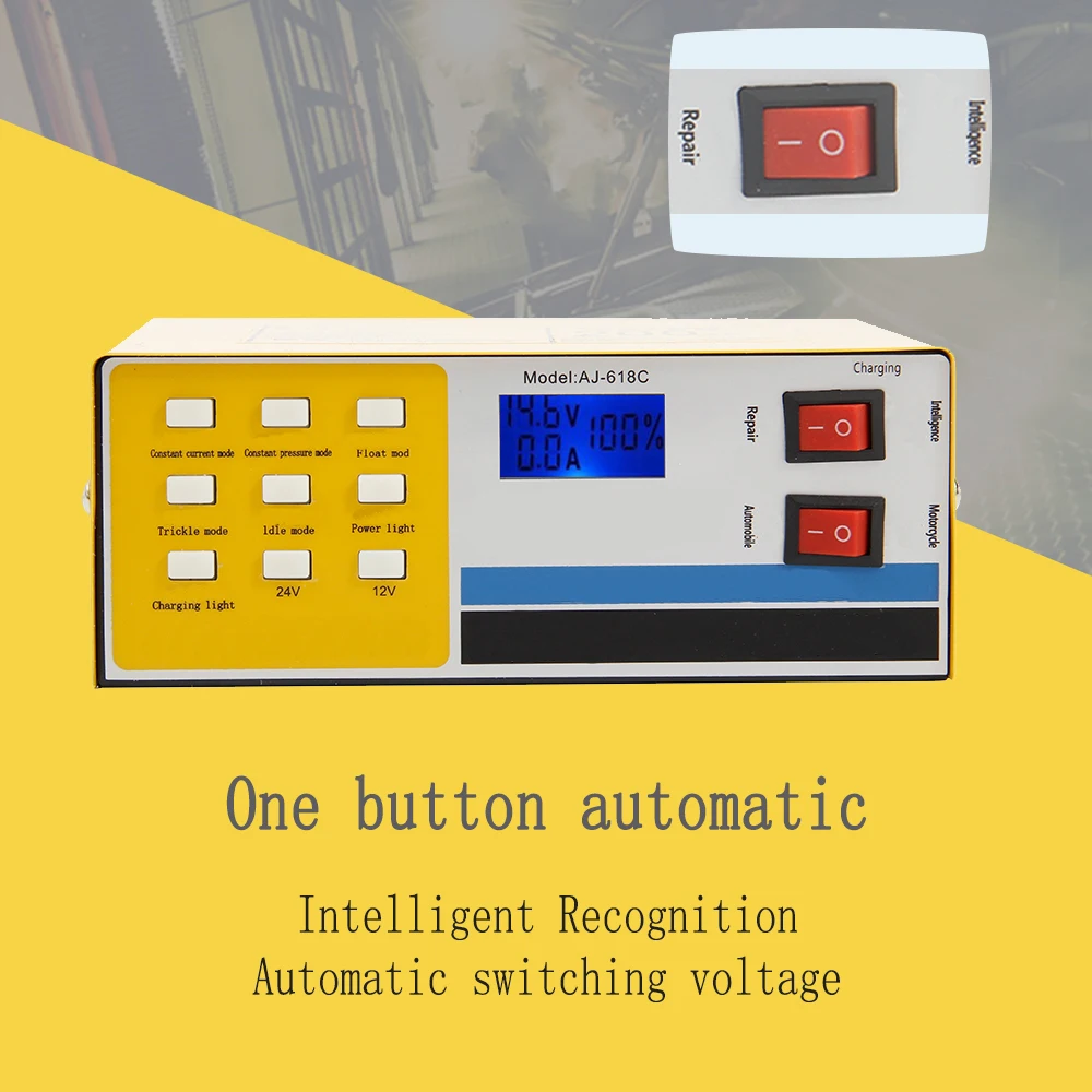

250V 12/24V 200AH Smart Pulse Repair Car Battery Charger Automatic 5 Stage Intelligent Charging for Car Truck Motorcycle