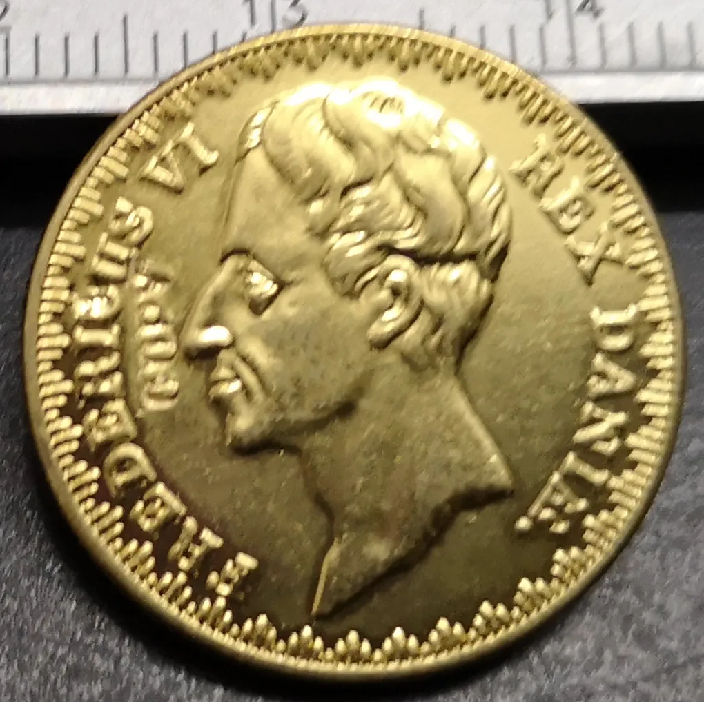

1831 Denmark 1 Frederik 22K Gold Plated Copy coin ( Type 2)