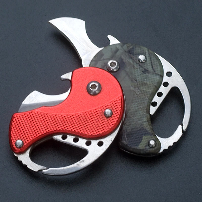 

H1038 Outdoor folding tool Multifunction Carry Portable round Mini key chain Bottle opener Tool small knife EDC