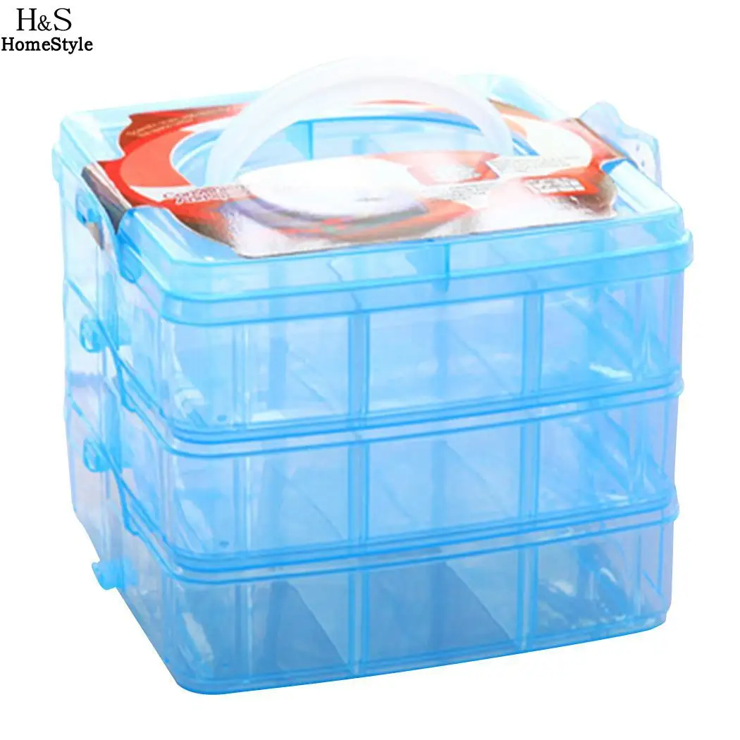 Box Removable Multi-Function 18-grid Storage Plastic 3-layer Desktop Buckle Small | Дом и сад