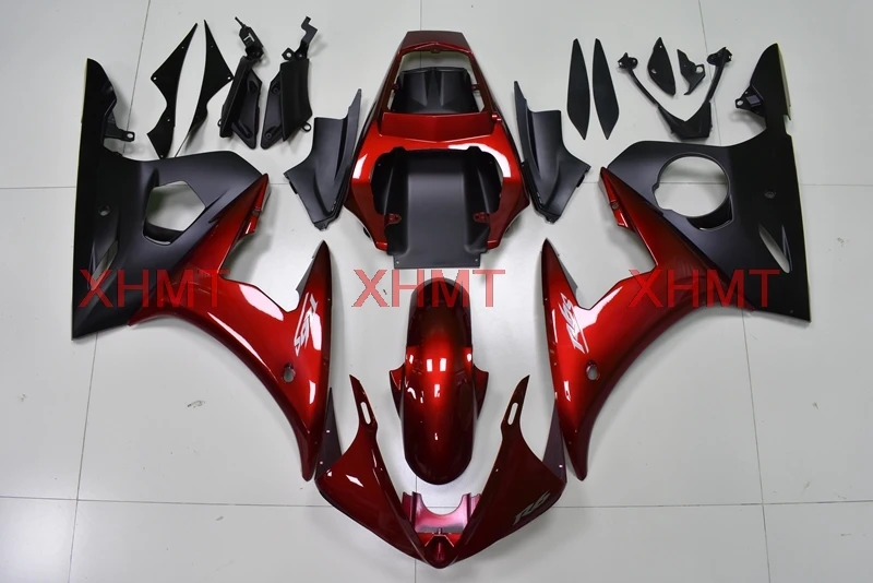 Для YZF R6 2003-2005 Обтекатели YZF600 R6 03 04 тела Наборы YZFR6 03 05 черный, красный обтекатели - Цвет: compression moulding