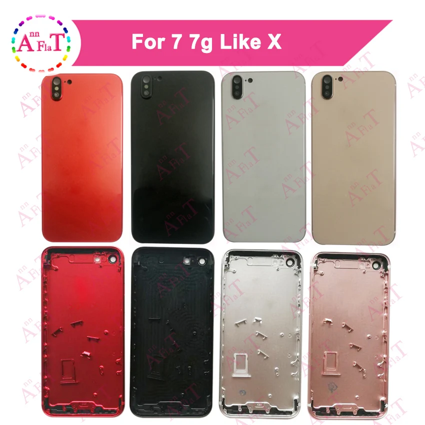 

AAA For IPhone 7 7G Like X Housing Battery Cover Door Rear Cover Chassis Frame Back For IPhone 7 Plus Style X Housing Cover