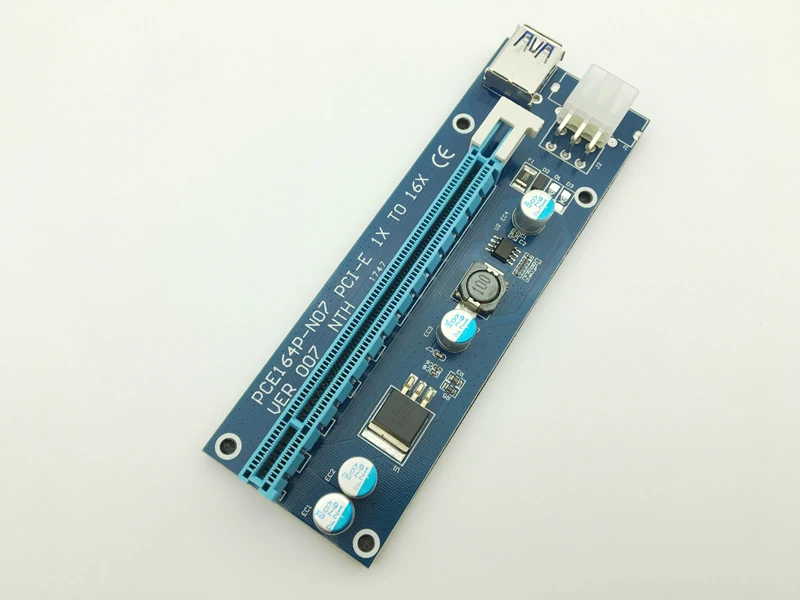 Riser VER007 PCI E Express 1x to 16x Card USB 3 0 кабель для передачи данных SATA до 6Pin IDE Molex Power BTC Bitcoin Miner
