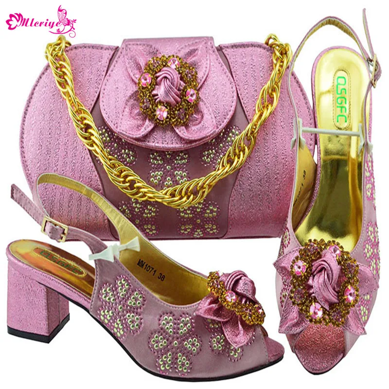 

New Italian Shoes with Matching Bags High Quality Shoes and Bag Set African Sets 2018 Sales In Women Matching Shoes and Bag Set