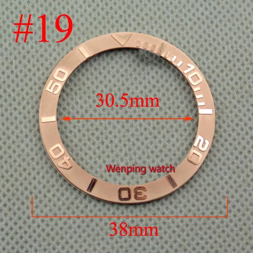38 мм титановый керамический ободок кольца двухцветные подходят автоматические 40 мм BLIGER часы - Цвет: style 19