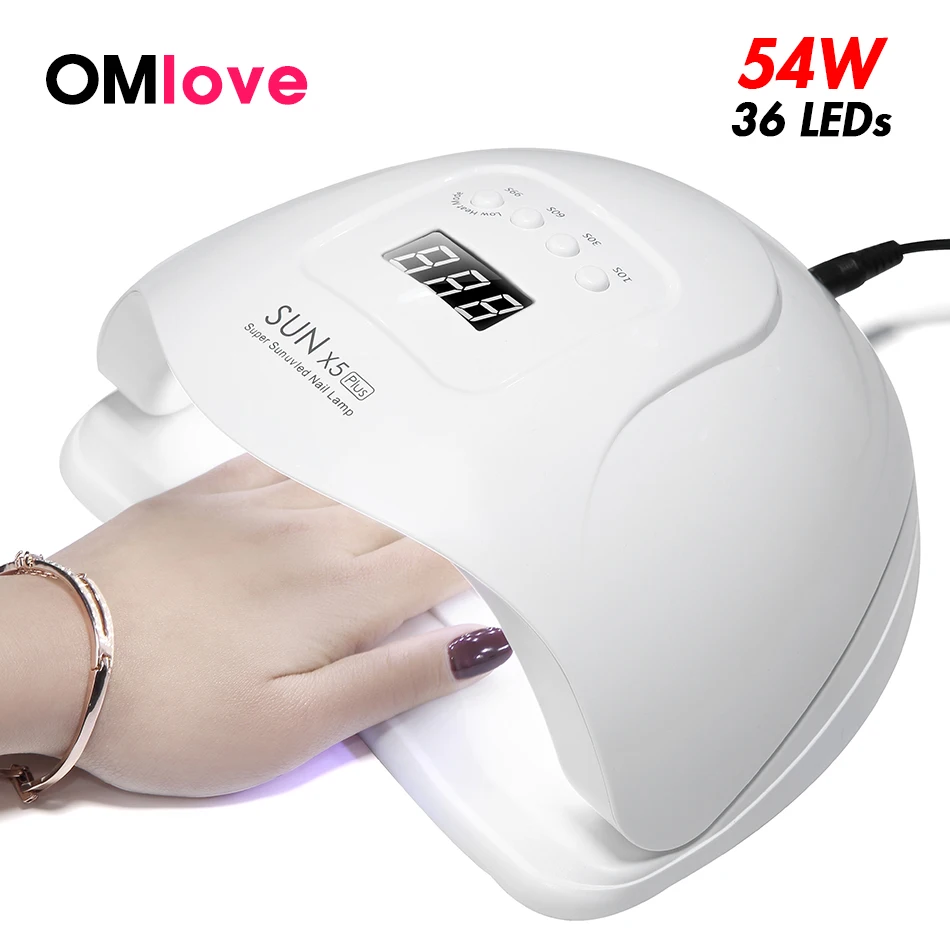 OMlove SUN X5 Plus, УФ светодиодный светильник для ногтей, ЖК-дисплей, 36 светодиодный s лампа для ногтей, для маникюра, отверждения, Гель-лак, автоматическое распознавание, Сушилка для ногтей