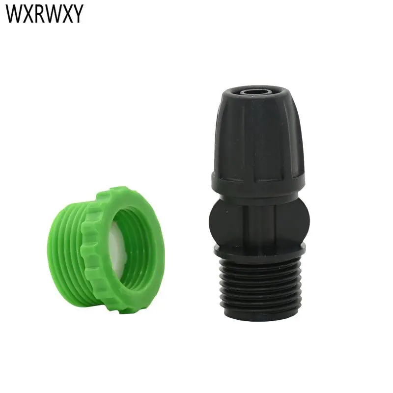 

External thread 1/2 to 8/11 garden hose connector Lock Nut 3/4 to 3/8 irrigation barbed Hose drip irrigation fittings 4pcs