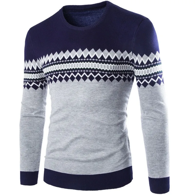 2018 Sweaters Men New Fashion Casual O-Neck Slim Cotton Knit Quality Mens Sweaters And Pullovers Men Brand Clothing Size