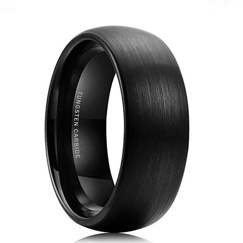 

Fashion Jewelry Tungsten Rings for Men Wedding Band Black Ring 8mm Size 7-12 Mens Rings