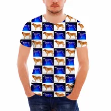 FORUDESIGNS футболка для бега Мужская Фитнес Футболка Геометрическая собака печать Бодибилдинг Мужская спортивная одежда быстросохнущая фитнес топы тройники