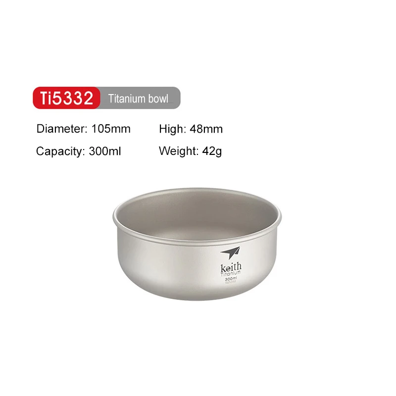 Keith al aire libre de titanio de Camping de Pan olla vajilla utensilios de cocina 300 ml-900 ml Ti5332/Ti5338