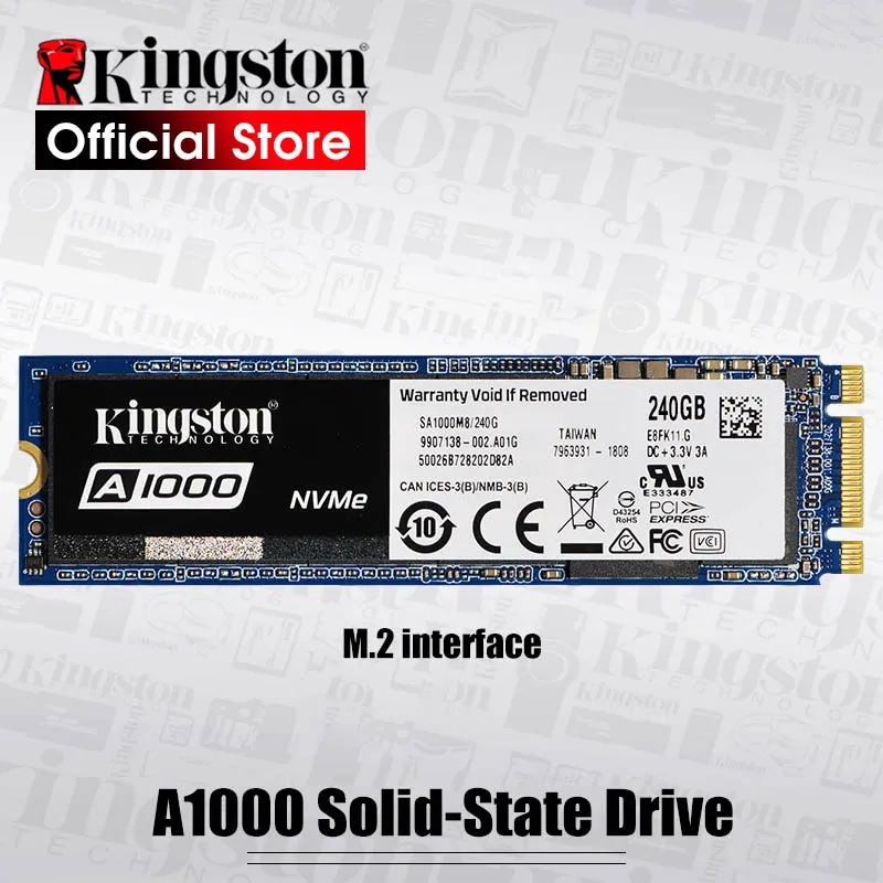 Kingston Internal Solid State Hard Disk 240G 480G 960G A1000 NVMe M.2 2280 SSD NVMe SSD For PC Notebook Ultrabook цена Kingston Internal Solid State Hard Disk 240G 480G 960G A1000 NVMe M.2 2280 SSD NVMe SSD For PC Notebook Ultrabook цены онлайн