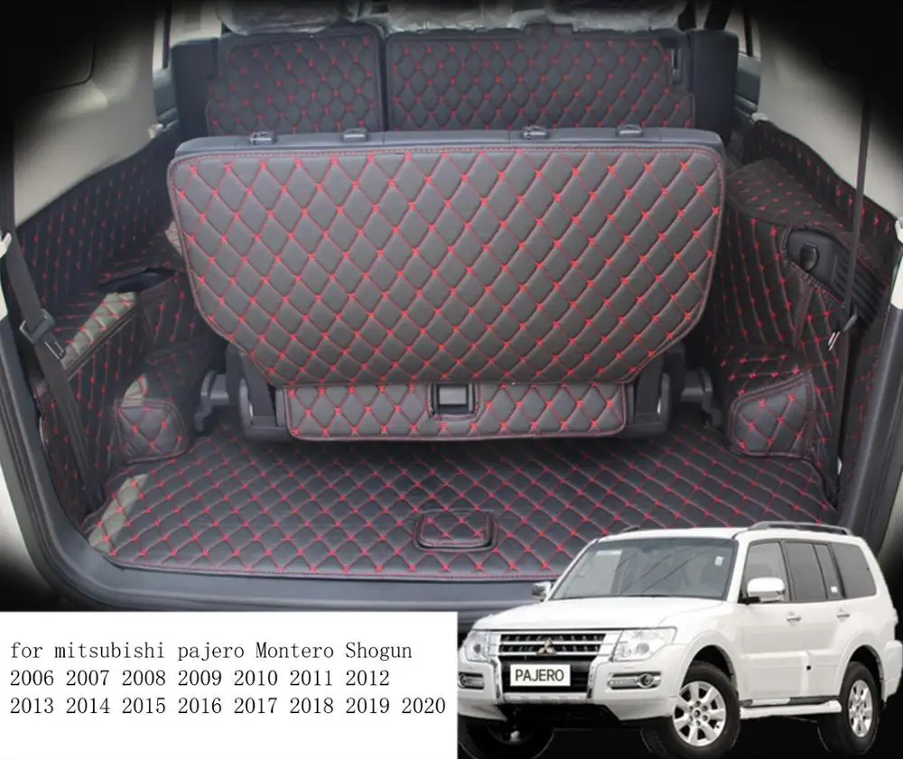 Роскошный Коврик для багажника из волоконной кожи mitsubishi pajero Montero Shogun 2006-2020 2016 2015
