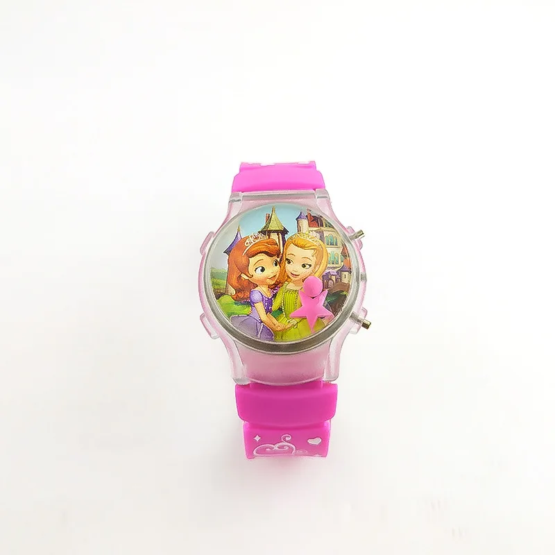 

Cartoon Sophia Princess Kids Watches Silicone Strap Flip Cover Girl Watch Jelly Fashion Sparkle Children Wrist Watch Reloj Mujer