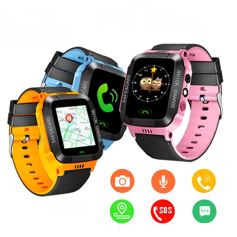 

GPS tracker kids watch Camera Flashlight touch Screen SOS Call Location Baby clock kids Smart watches Q528 Y21 2G boys digital