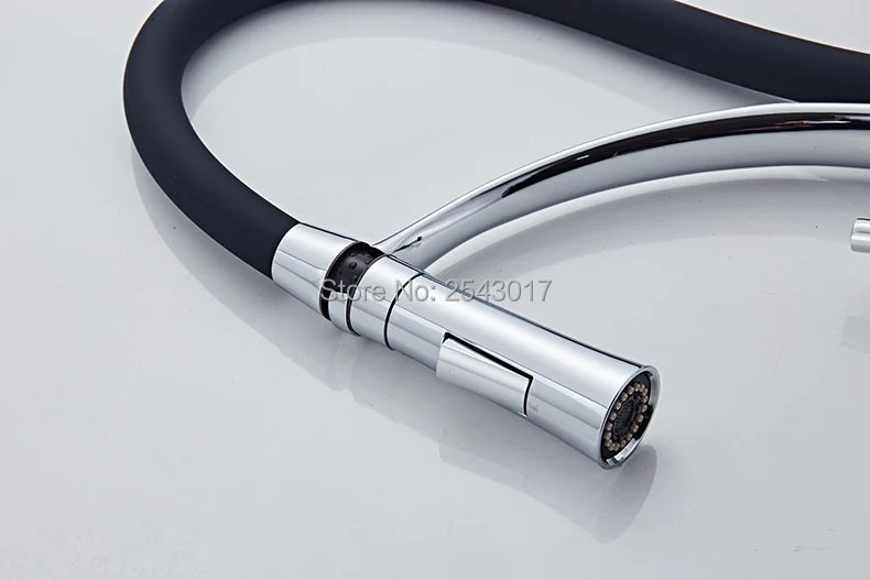 Kitchen Faucet Pull Down Design Black Rubber Chrome Mixer Faucet for Kitchen Single Handle Kitchen Taps Mixer Hot And Cold ZR668