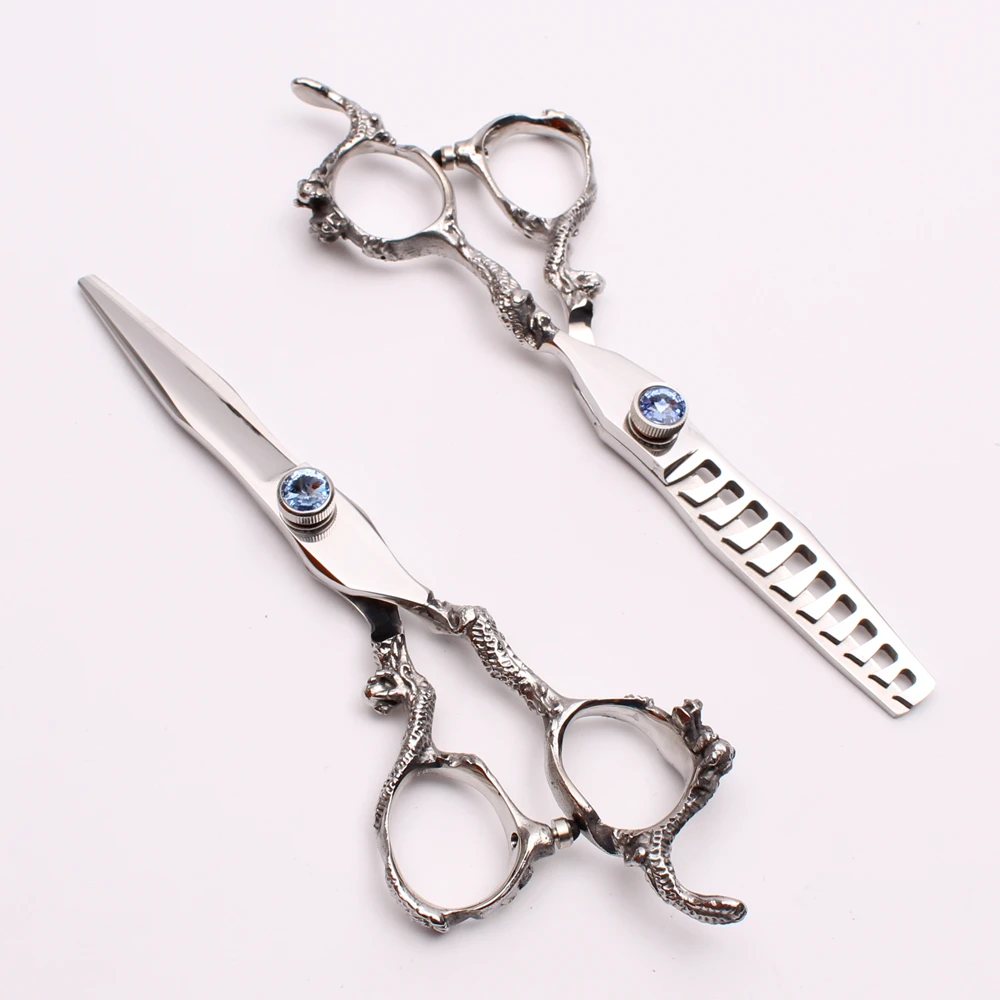 

6'' 17.5cm JP 440C Customized Logo Professional Hair Scissors Hairdressing Cutting+Thinning Scissors Salon Hair Style Tool Z9006