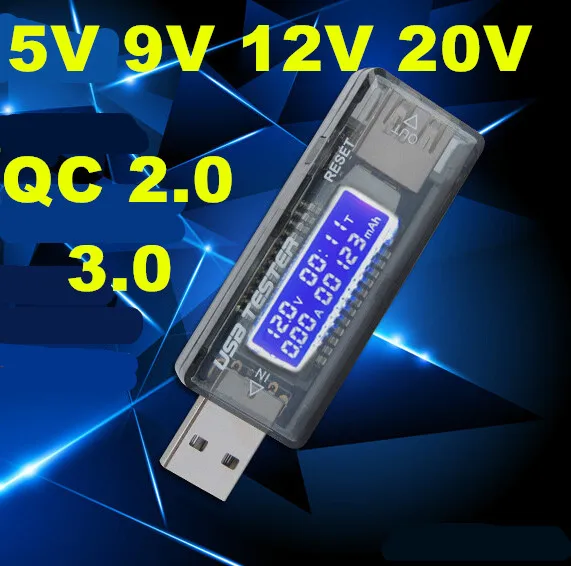 

hot sales 5-20v USB Charger Current Voltage tester Charging Detector Mobile Power Voltmeter Ammeter volt meter 55% off