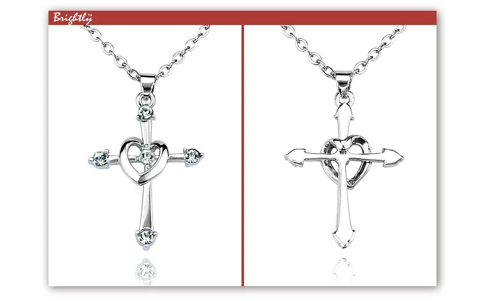 Ярко сердце Ожерелье Подвеска Крест Роскошные Стразы чокер ожерелье с цепочкой для женщин Подарки модные ювелирные изделия Прямая