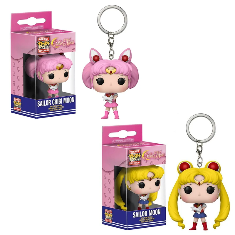 

FUNKO POP New arrival Pocket Pop Keychain Sailor Moon Official Action Figure Pop Collectible Model Toys for Kids Christmas Gifts