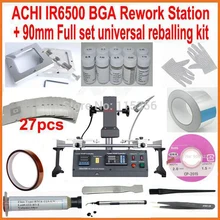 Оригинальная ACHI IR6500 темная ИК паяльная станция+ 27 шт 90 мм универсальныеbga трафареты диагональная установка для перепайки чипа на печатной плате+ 18 шт Бесплатный подарок