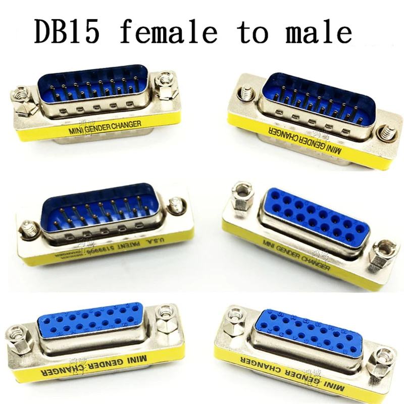 1pcs DB15 female to male MINI Gender Changer adapter RS232 Com D Sub to