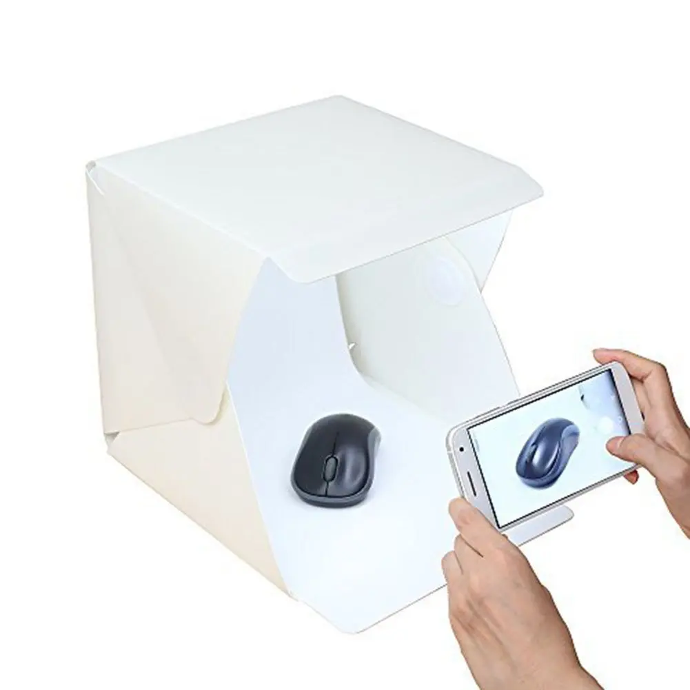 

White Portable Folding Design Lightbox Photography Studio LED Light Soft Box Camera Photo Background Bright LED Beads
