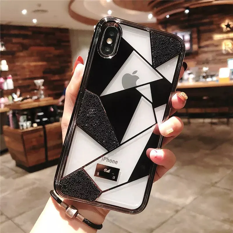 Роскошный брендовый Алмазный чехол для телефона s iphone X XR XS MAX 6 7 8 Plus мягкий s| |