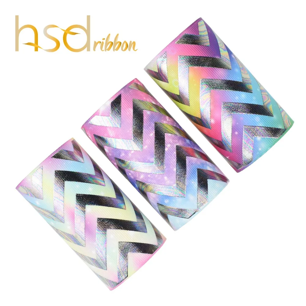 

HSDRibbon 75 мм 3 дюймов изготовленный на заказ в виде геометрических фигур Фольга напечатаны на сплошная корсажная лента 50 ярдов/рулон
