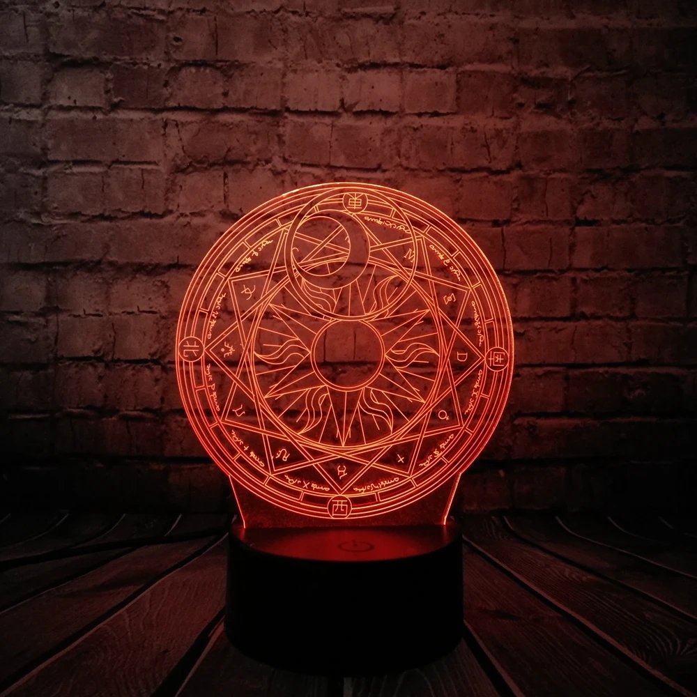 Мультфильм японское аниме Cardcaptor Sakura Magic Circle 3D лампа USB ночной Светильник