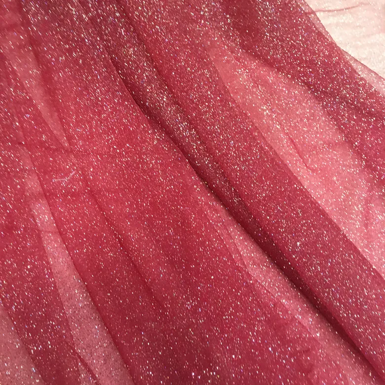 

Pure Color Star-sky Glitter Mesh Net Yarn Bronzing Spray Powder Sequin Transparent Gowns Tulle Fabric for Women Dress Tutu Skirt