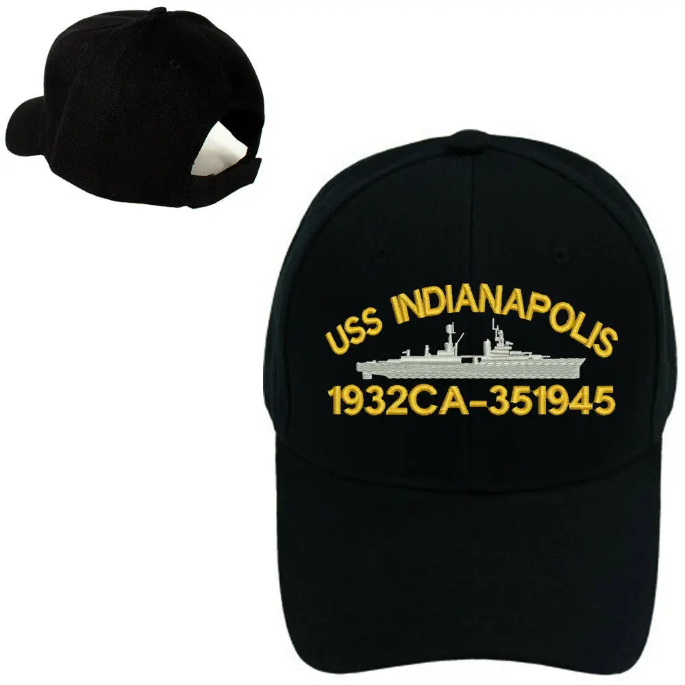 

MILITARY BASEBALL CAP HAT PRINTING USS INDIANAPOLIS 1932 CA-35 1945 BATTLESHIP