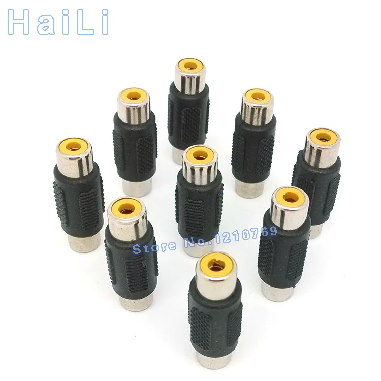 

10PCS COUPLE RCA FEMALE TO FEMALE IN-LINE ADAPTER FOR AUDIO OR VIDEO couple female to female in-line adapter for audio or video