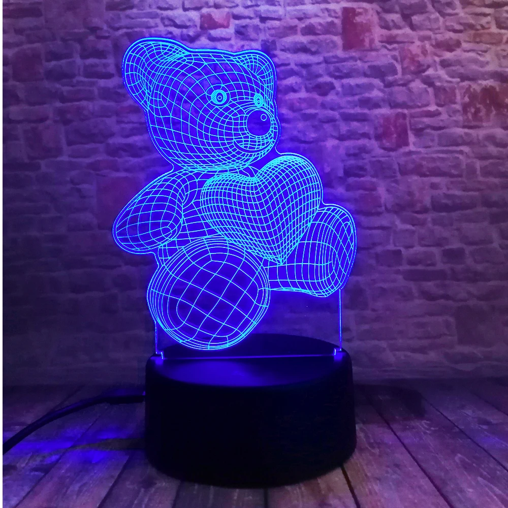 Высококачественный Рождественский USB Маленький милый сердечко Медведь 3D